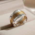 Silver Gold Thread Ring