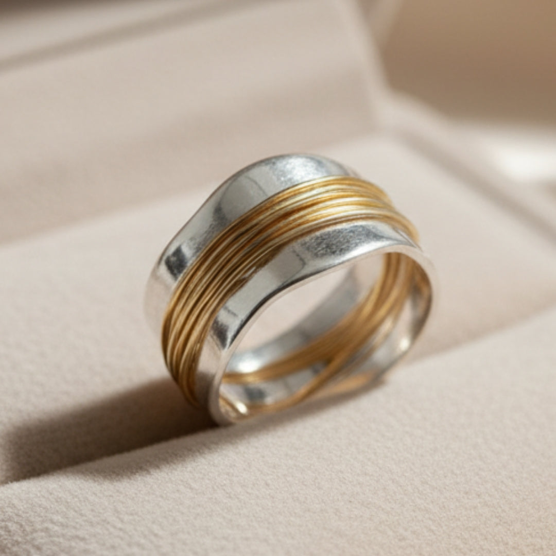 Silver Gold Thread Ring
