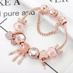 Rose Dreamcatcher Bracelet with Charms in Sterling Silver