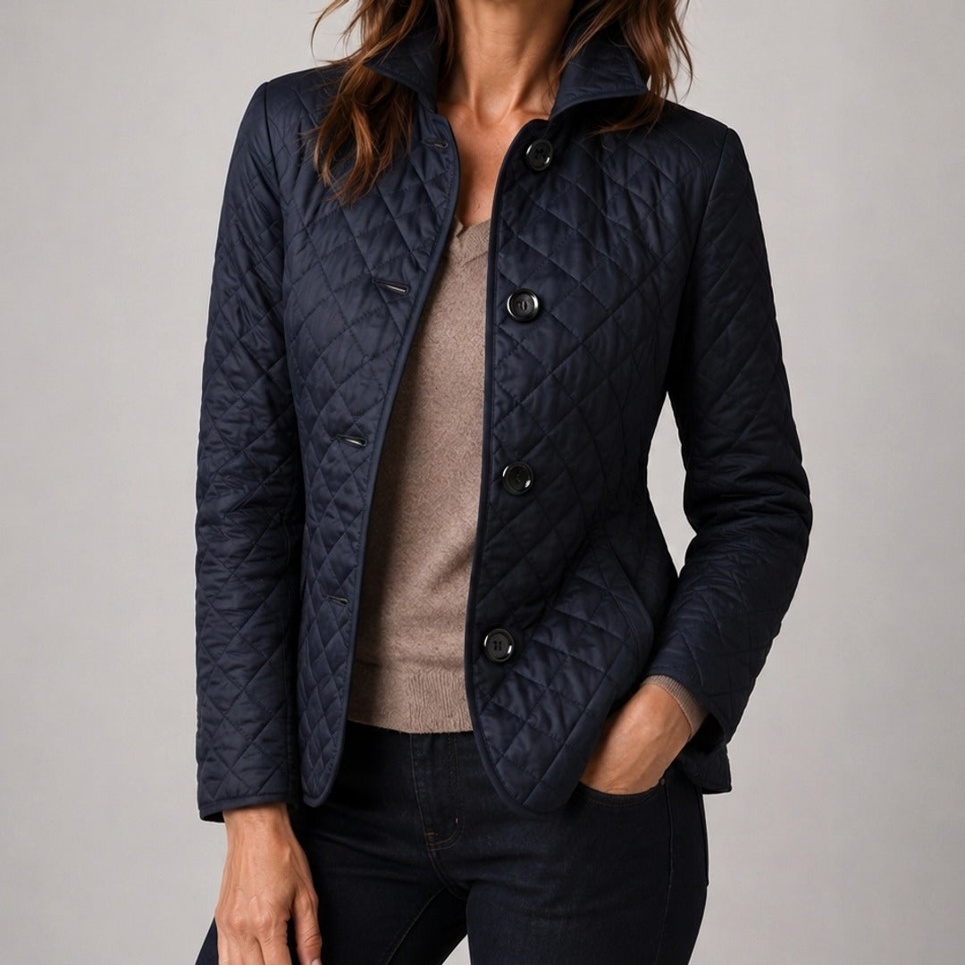 Kelley | Lightweight Quilted Jacket - Navy Blue