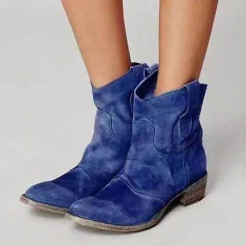 Brielle | Soft-Finish Ankle Boots - Navy