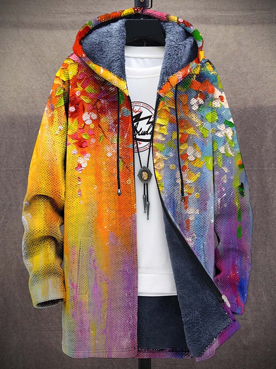 Clemence | Airy Art Print Hooded Jacket