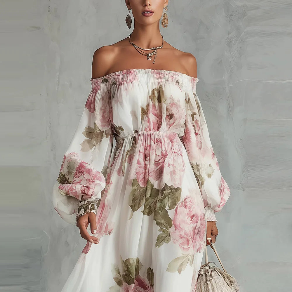 Rosalie | Floral Off-Shoulder Maxi Dress