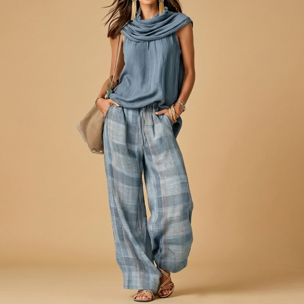Théa sky blue two-piece set