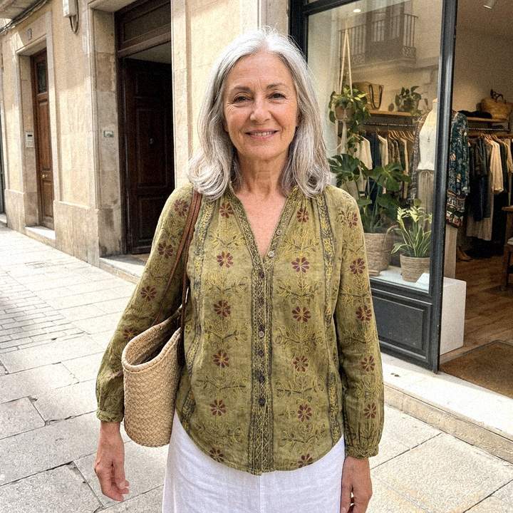 Wena | Floral Button-Down Blouse