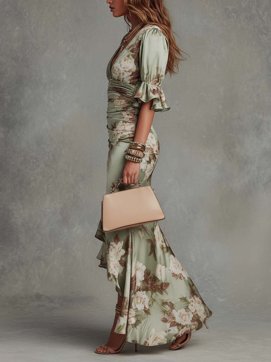 Anastasia | Long Dress with Floral Pattern