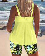 Daphne | Light Ribbed Tankini and Shorts