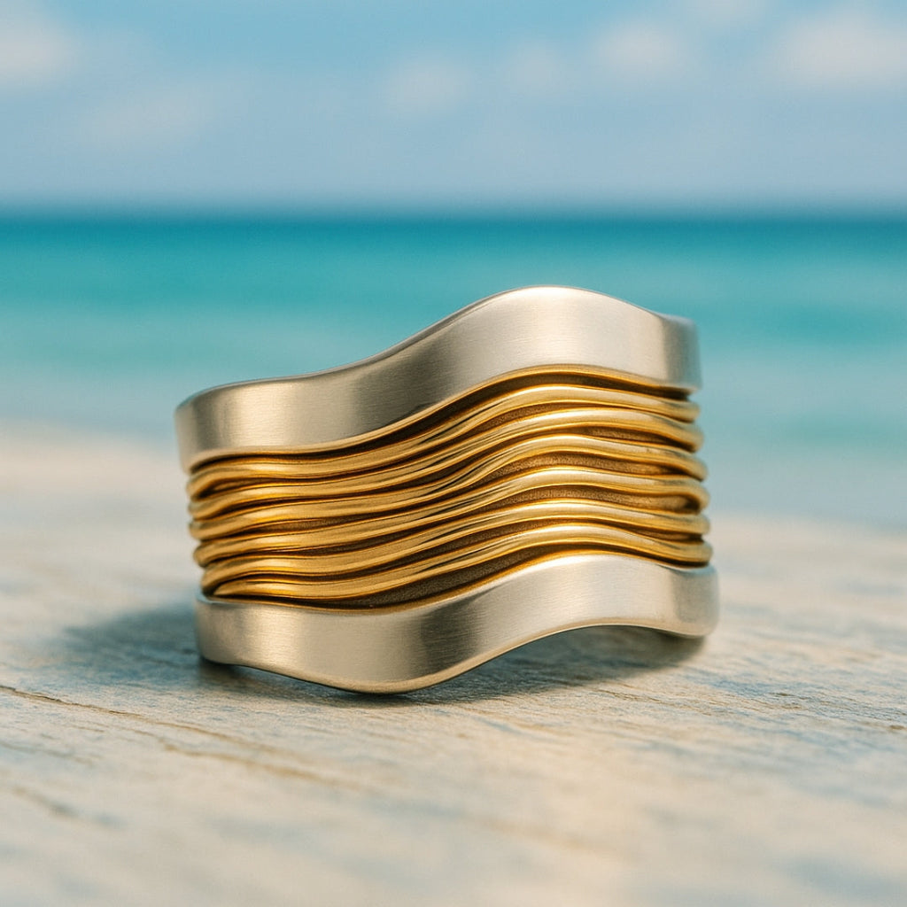 Silver Gold Thread Ring