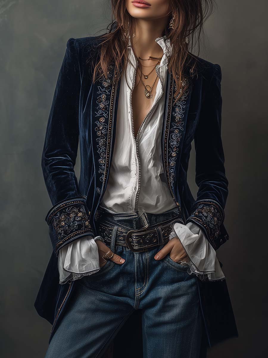 Coralie | Long Embroidered Jacket