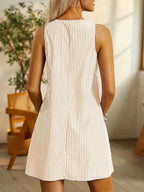 Feliccia | Sleeveless Striped Pocket Dress