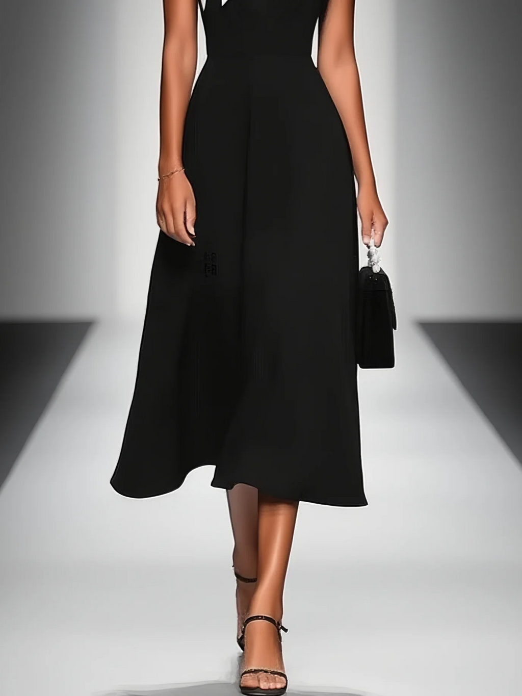 Delphine | Colourblock Square Neck Midi Dress