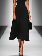 Delphine | Colourblock Square Neck Midi Dress