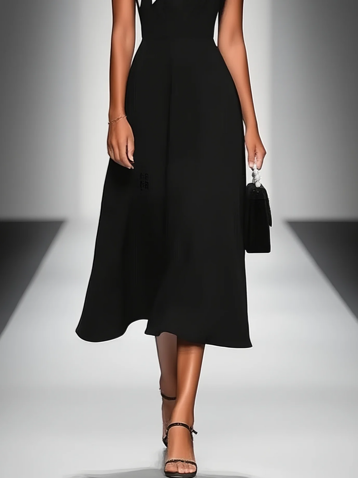 Delphine | Colourblock Square Neck Midi Dress