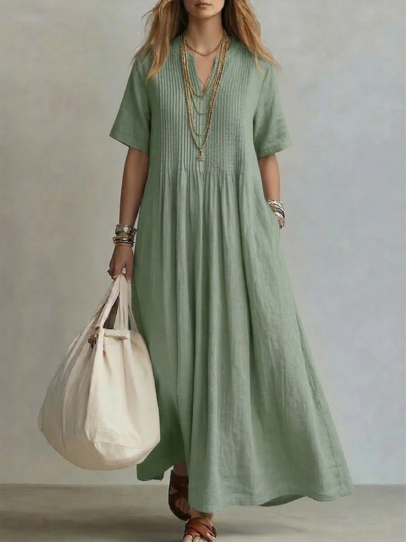 Simone | Elegant Pleated Dress