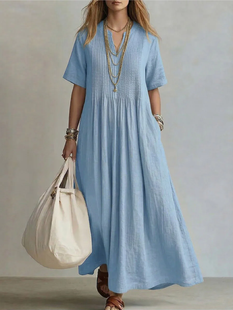 Simone | Elegant Pleated Dress