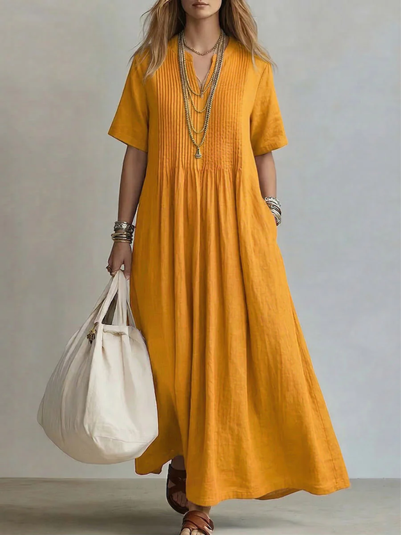 Simone | Elegant Pleated Dress