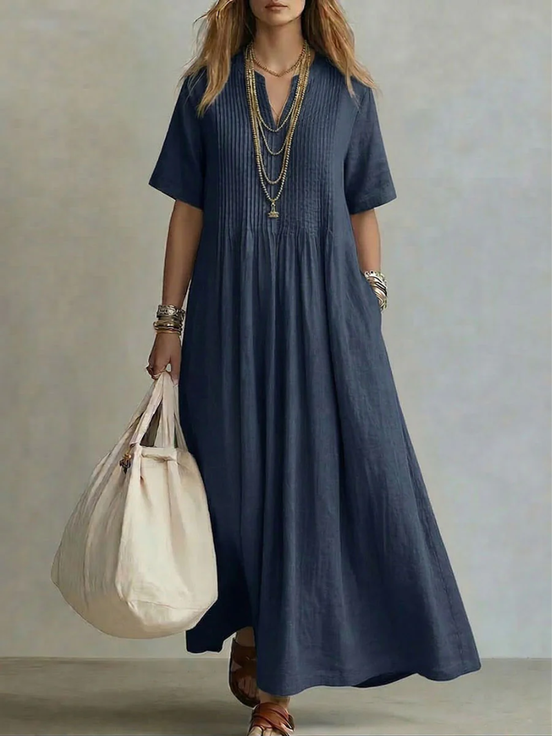 Simone | Elegant Pleated Dress