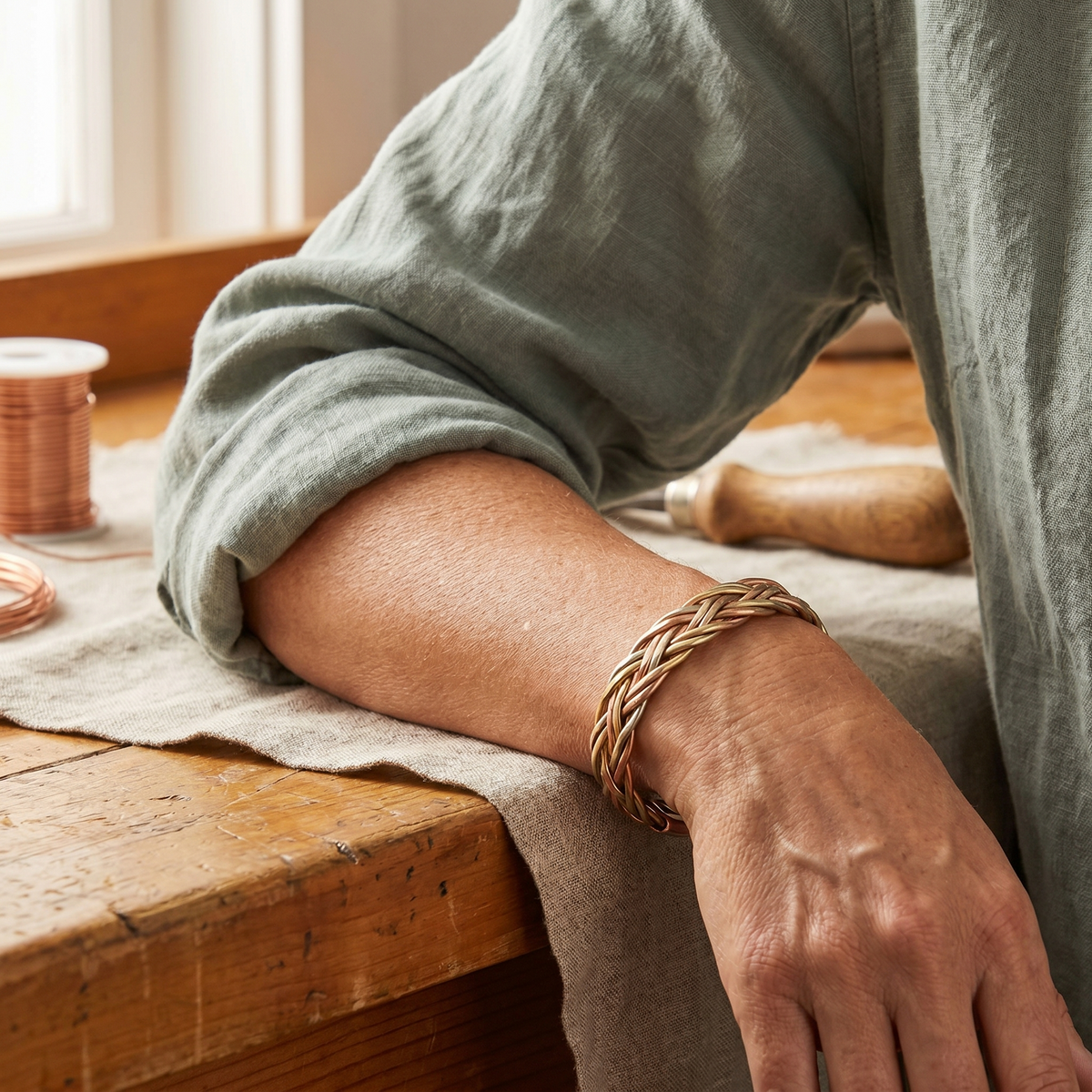 Plait Copper Bracelet