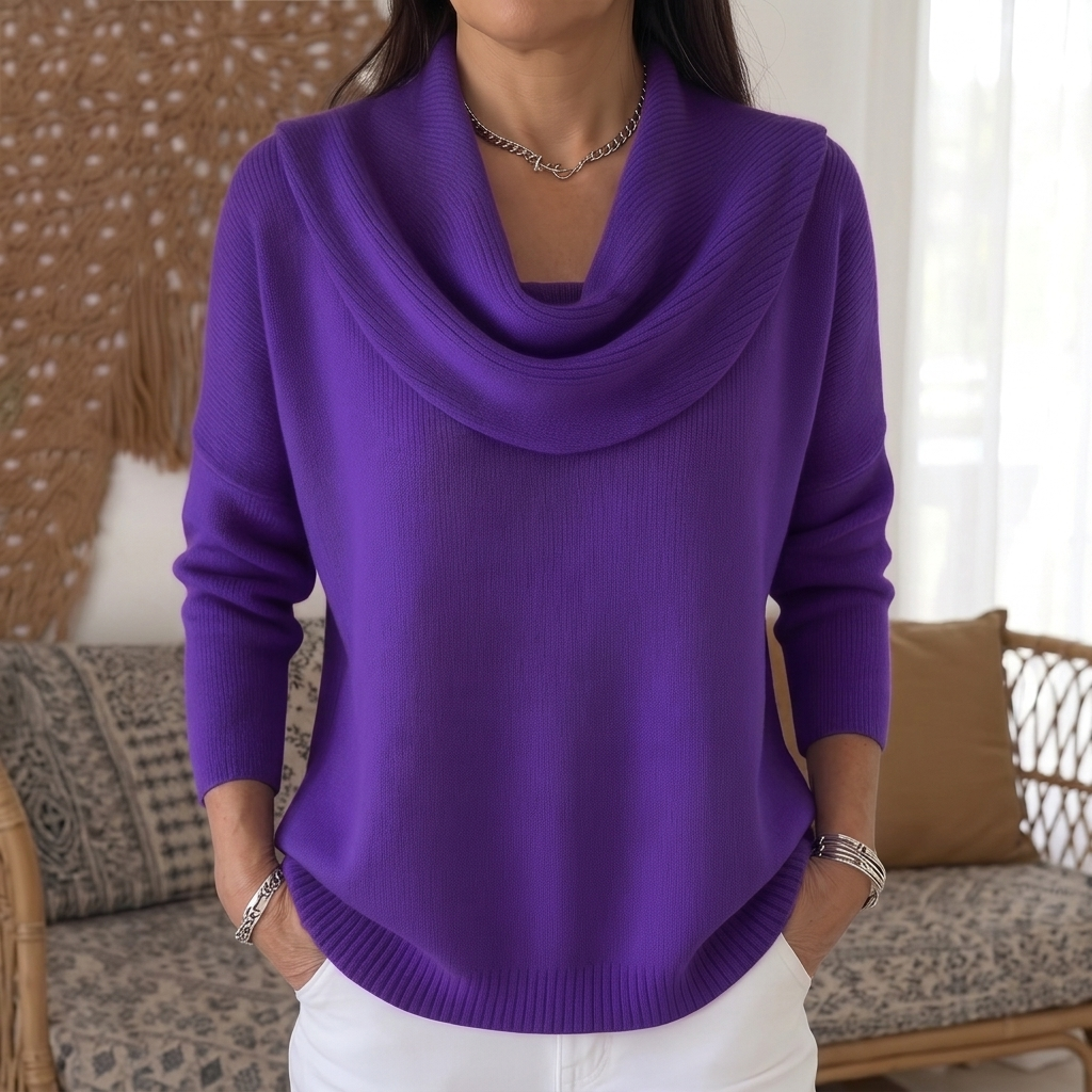 Juliette | Cowl Neck Jumper - Purple