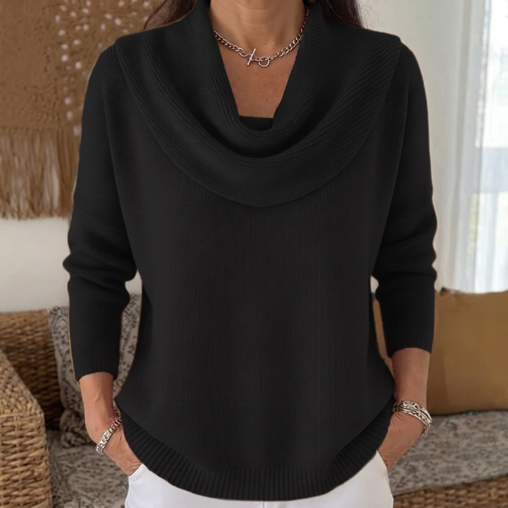 Juliette | Cowl Neck Jumper - Black