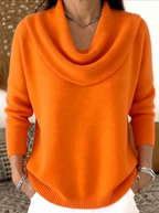 Juliette | Cowl Neck Jumper - Orange