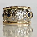 Vintage Golden Zirconia Inlay Ring