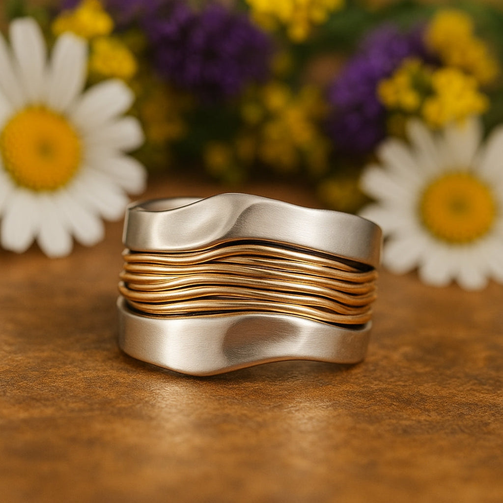 Silver Gold Thread Ring