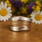 Silver Gold Thread Ring