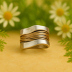 Silver Gold Thread Ring