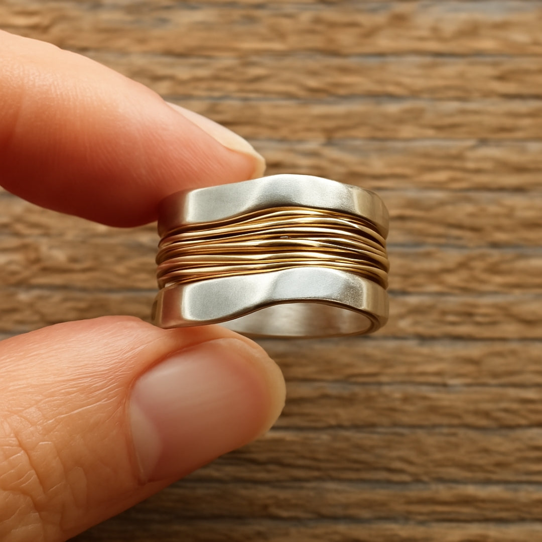 Silver Gold Thread Ring