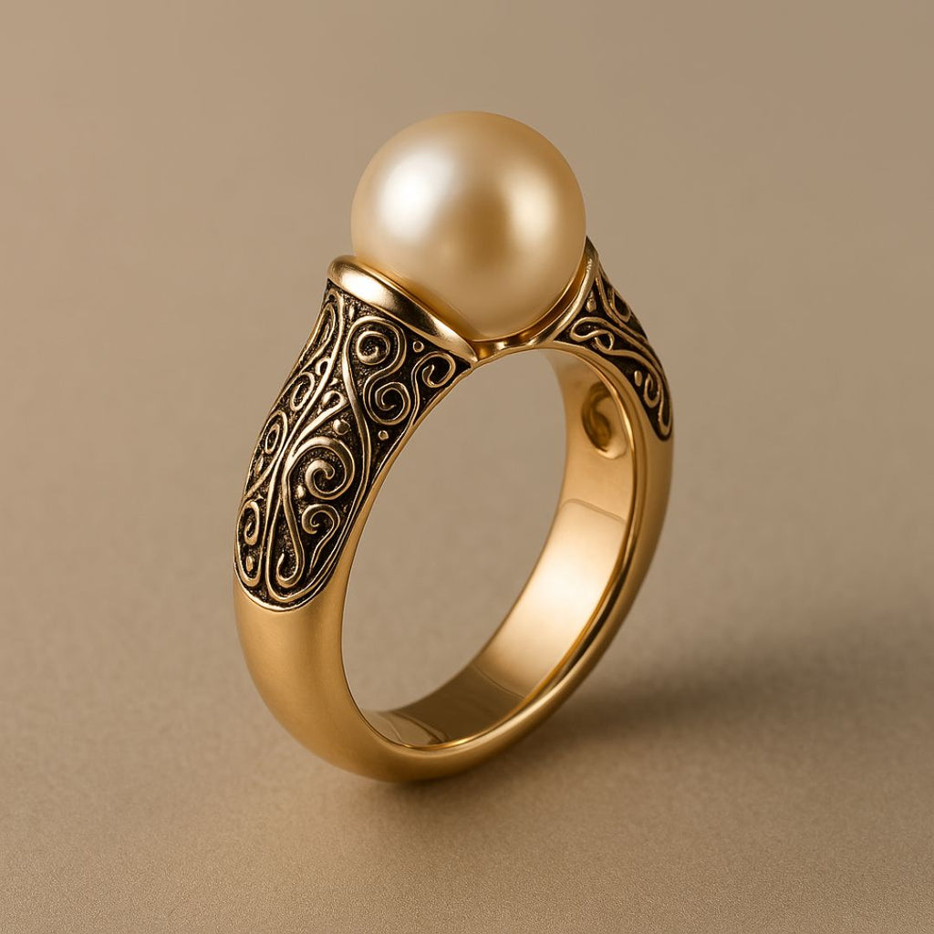 Vintage Pearl Gold Ring