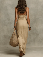 Héloïse | Cross-Halter Maxi Dress