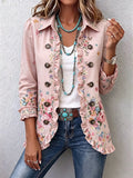 Bettany | Floral Ruffle Button Front Jacket