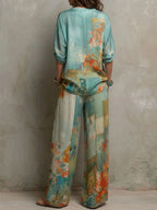 Sandra | Floral Set with Wide Legs