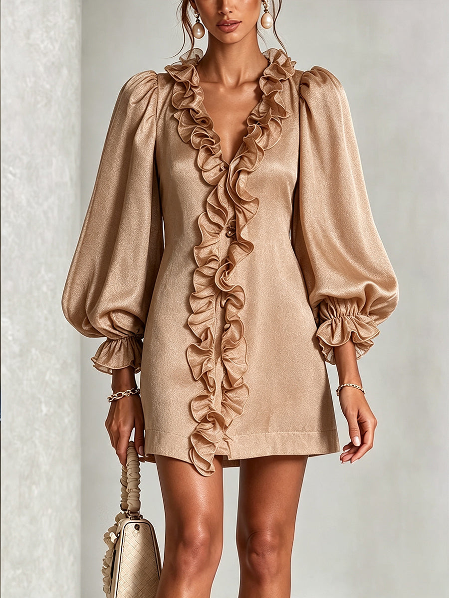 Emery | Ruffle-Trim Mini Dress