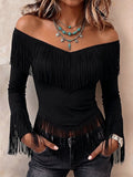 Lisette | Fringe Off-Shoulder Top