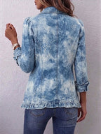 Jemison | Vintage Botanical Print Ruffle Jacket