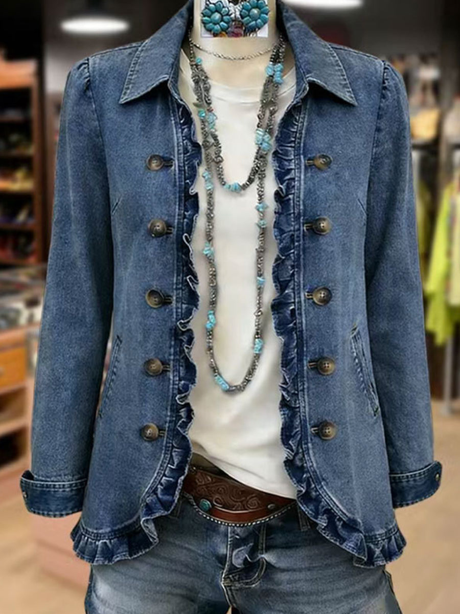 Ruffelle | Ruffle Trim Utility Jacket