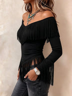 Lisette | Fringe Off-Shoulder Top