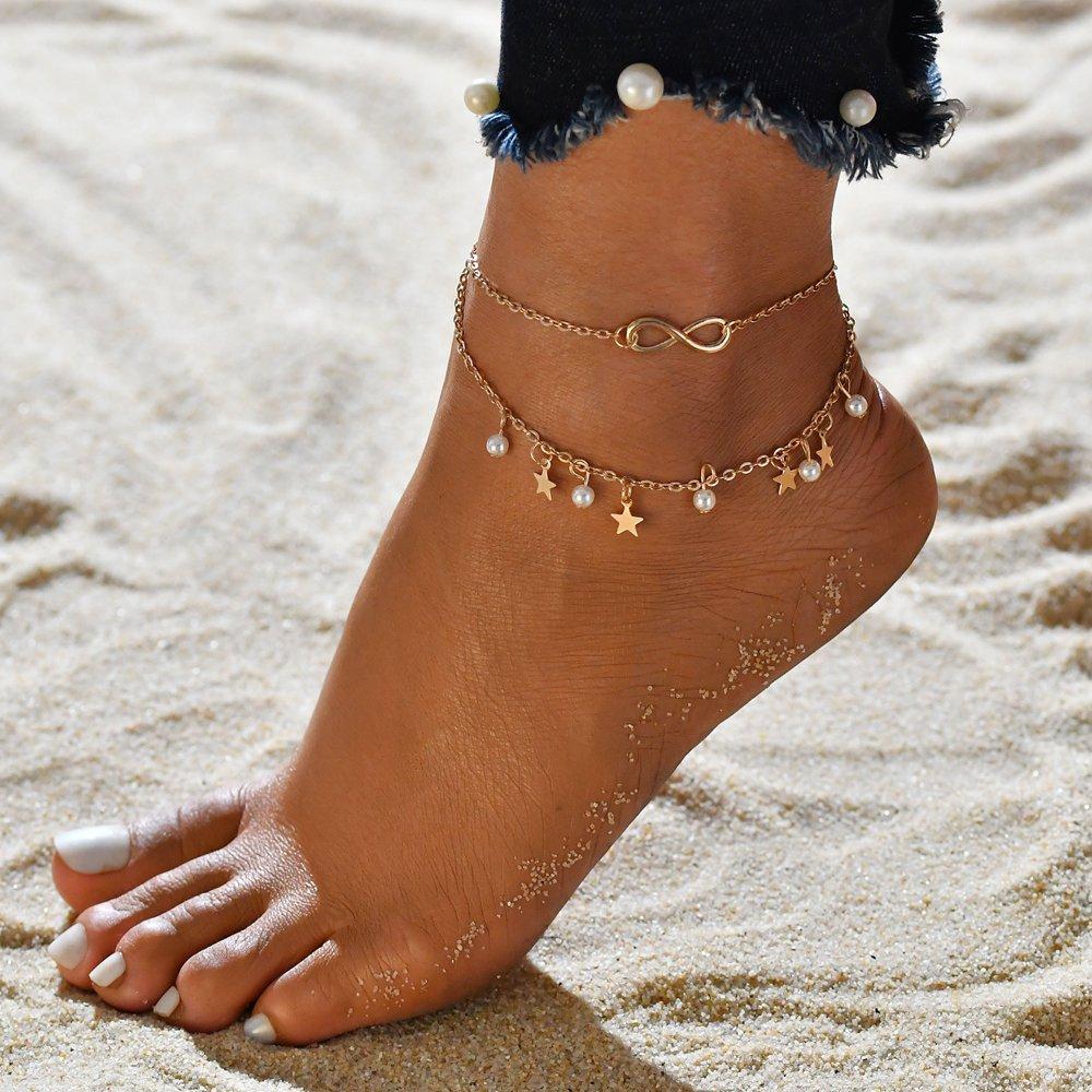 Infinity Ankle Bracelet + Beads and Stars