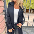 Isola | Knit Sleeve Double-Breasted Coat - Black