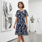 Tamsin | Elegant A-Line Dress with Floral Print