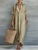 Manelle | Elegant Maxi Dress in Olive Green