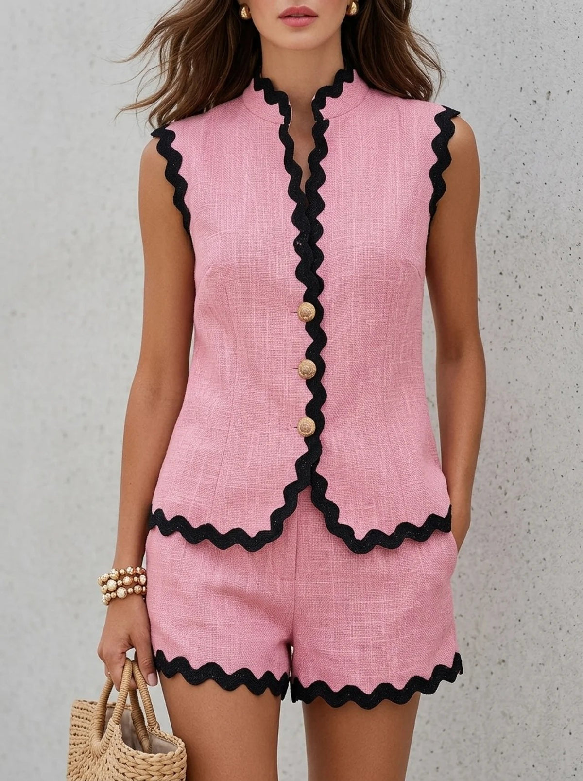 Sheila | Summer Two-Piece Set with Scalloped Edge